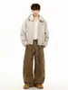 OreetaAmericana Lujo Accesible Estilo Old Money Chaqueta de Imitación Gamuza para Hombres y Mujeres Cuello de Piel Desmontable Chaqueta Casual para Parejas