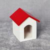 1:12 casa de muñecas casa de muñecas mini techo rojo pared blanca modelo Casa Pequeña perrera para perro pequeño adornos de micro escena