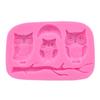 Molde de silicona para fondant líquido de búho, decoración de pasteles, molde de chocolate, herramienta para hornear DIY