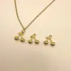 Collar Moda Casual Accesorios Cadena Molida de Acero Inoxidable Collar con Elemento de Cereza Oro Colgante Femenino Accesorios DIY Hombre
