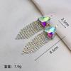 Nuevos Pendientes Soldados de Cadena de Garra de Pedrería DIY Accesorios de Borla Pendientes Versátiles Pendientes con Forma de Corazón Redondos de Estrella de Cinco Puntas