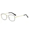 Nuevo estilo, gafas sencillas y lisas, montura de metal retro para mujer, montura de gafas para miopía a la moda para hombre, comercio exterior