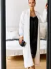 Chaqueta Suéter de Piel Sintética de Visón para Mujer en Otoño e Invierno Estilo Caliente Suave y Ceroso Blanco Largo Perezoso Peludo Cardigan de Piel Gruesa