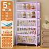 Vitrine de Vidro, Armário de Estatuetas para Sala de Estar, Estante de Aço com Portas, Armário de Armazenamento de Blind Box, Armário de Armazenamento em Camadas, Vitrine Estilo Creme