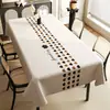 Mantel al por mayor estilo americano, impermeable y a prueba de aceite, mantel de mesa de comedor sin lavado, PVC rectangular impreso, tacto de lujo ligero y alta gama, mantel para mesa de centro