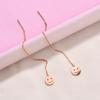 Aço titânio ouro rosa Novos Simples banho simples elegante rosto sorridente aço titânio feminino 18K ouro rosa brincos de tarraxa.