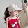 Sombrero de Sol para Niños, Estilo Delgado de Verano, Sombrero de Sol de Doble Cara para Niñas, Se Puede Usar con Cola de Caballo, Gorra de Visera para Niños