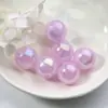 Cuentas Perforadas Iridiscentes de Moda, Cuentas Redondas con Agujero Recto Iridiscentes AB Electroplateadas, Pulseras DIY, Cadenas para Teléfono, Accesorios de Joyería Acrílicos