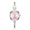 Nuevo Modelo de Comercio Exterior Reloj de Pulsera de Perlas con Esfera Pequeña para Mujer, Lujo Ligero, Alto Valor Estético, Exquisito y Compacto, Reloj de Cuarzo de Esfera Abierta
