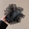 Cuerda para el pelo súper grande de pelo negro esponjoso de alta calidad para mujer, nueva cuerda de flor de maíz, banda para el pelo de alta elasticidad, banda para el pelo, tocado