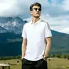 Camisas Polo de Alta Qualidade para Homens no Atacado, Camisetas de Manga Curta, Estilo Fino de Seda Gelada para o Verão, Tops Frescos Color Block para Negócios