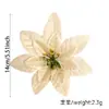 Flores navideñas de doble capa de 14 cm transfronterizas Decoraciones navideñas Corona DIY Arreglo para árbol de Navidad Materiales de decoración para caja de regalo