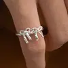 Anillo Abierto con Lazo Estilo Coreano Nuevo para Mujer Anillo de Dedo Simple para Combinar Anillo de Alto Grado Estilo Frío Ins