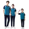 Trajes Deportivos de Algodón de Manga Corta y Pantalón Largo de Verano Personalizados para Estudiantes Hombres y Mujeres, Uniformes de Clase, Uniformes Escolares, Ropa de Trabajo, Uniformes de Grupo al por Mayor
