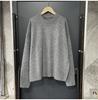 Estilo de Ropa Nueva para Mujer Otoño e Invierno 2024, Estilo Perezoso, Diseño de Nicho, Suéter de Punto Holgado de Lana con Cuello Redondo y Manga Larga