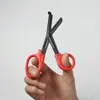 Direto do fabricante: tesoura para gaze de curativo, cabeça curva de aço inoxidável, tesoura multifuncional para tecido, tesoura de segurança para curativos para acampamento ao ar livre