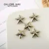 Mini Joias de Liga Metálica Estrela de Cinco Pontas Lua para Nail Art Populares Dourado e Prateado Estéreo DIY Acessórios Pequenos Usáveis para Nail Art