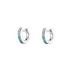 Pendientes de Zirconia con Gradiente de Colores para Mujer, Brazaletes para Oreja de Diseño Nicho, Pendientes de Pin Recto, Pinzas para Oreja, Pendientes de Botón, Pendientes de Alta Gama para Verano