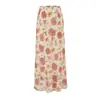 Falda Larga de Verano Nueva Moda Estilo Resort Francés Floral Ajustada al Cuerpo Falda Cola de Pescado Cintura Alta Delgado para Mujer