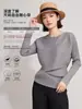 Blusa estilo Miyake com manga morcego, design para primavera e outono, cor sólida, camiseta com cintura fina, manga longa, versátil e moderna, roupas femininas