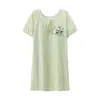 Nuevo Estilo Ropa de Dormir de Verano para Mujer con Mangas Cortas de Algodón y Almohadillas en el Pecho, Camisón Dulce para Venta al por Mayor en Tiendas Físicas, Disponible para Dropshipping