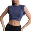 Chaleco Deportivo Holgado para Mujer, Cuello Redondo, Top de Yoga Fitness de Secado Rápido, Camiseta Corta sin Mangas Estilo Chaleco
