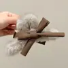 Pinza de garra de felpa para otoño e invierno, estilo elegante, para cabello fino en la nuca, pinza para el cabello de tamaño mediano para mujer, accesorio para el cabello tipo pinza de tiburón