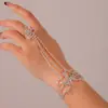 Pulsera de Dedo de Mariposa con Diamantes Completos Explosiones Transfronterizas Pulsera de Mano de Pedrería Ajustable Multicapa Sentido Avanzado Europeo y Americano