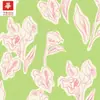 Tela de brocado de algodón con estampado digital, con flores en blanco y negro y verde, para mujer, estilo pastoral, para camisa, vestido Hanfu, disponible en stock.
