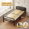 Cama individual para estancias de una noche en viviendas de alquiler, herramienta sencilla para la siesta en la oficina, cama de hierro, cama plegable para dormitorio, cama de madera reforzada