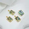 Accesorios para Collares al por Mayor Chapado en Oro Claro de 14K Zirconio Azul Mariposa Tulipán Flor de Rosa Colgante Colgante de Collar para Joyería DIY