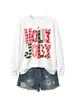 Amazon wish estación independiente moda casual para mujer sudadera a cuadros holly jolly lunares rayas de estrella