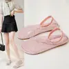 Novos Sandálias de Verão com Bico Redondo e Strass, Botas Curtas, Sandálias Vazadas Planas Sexy Transfronteiriças de Tamanho Grande para Mulheres