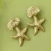 Brincos de Estrela do Mar e Concha Europeus e Americanos Transfronteiriços, Estilo Férias no Oceano para Mulheres, para o Trabalho, Encontros, Casamentos, Venda por Atacado de Fábrica