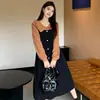 Vestido vintage de talla grande con bloques de color patchwork, cuello solapa, botones, manga larga para mujer, vestido largo de línea A para otoño, venta al por mayor transfronteriza