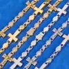 Cadena de Cuentas Cruzadas Hip-Hop Transfronterizo Europeo y Americano con Zirconita Cúbica Mezclada Collar Joyería de Moda Personalizada para Hombre Personalización
