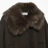 Otoño e Invierno 2025 Nueva Moda Femenina Europea y Americana Transfronteriza Chaqueta Abrigo con Escote Efecto Piel Sintética W03 7000