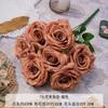 Buquês de flores artificiais marrons para salões de casamento, decorações de teto, marcadores de corredor e fundos na cor de caramelo; arranjos de flores de seda.