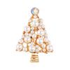 Broche Navideño Estilo Europeo y Americano Broche de Árbol de Navidad de Perlas de Moda para Mujer Accesorios Lindos y Únicos Pequeños Adornos Venta al por Mayor