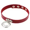 Accesorios de moda europeos y americanos anillo doble redondo grande anillo doble collar punk de piel de vaca gargantilla de bondage divertida cadena para el cuello