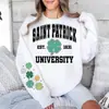 Día de San Patricio Amor Sudadera con Capucha para Mujer St. Regalo Día de San Patricio Novia Verde Patrón de Moda Deportivo