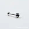 Aleación de titanio ASTMF136 pendiente de bola de circón de tres garras material de grado de implante cabeza de joyería para piercing labial con bola de circón incrustada en garra