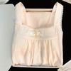 [Algodón Yunduo] Peishi de Abanico # Suéter de Verano para Mujer Ropa de Casa con Almohadillas en el Pecho y Camisones