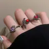 Anillo de Cuervo Espina Oscura Transfronterizo Europeo y Americano Personalidad Nicho Femenino Anillo Cruzado de Amor Anillo Abierto Accesorios