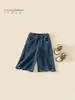 Jeans para Niñas Otoño 2026 Nuevos Pantalones Casuales Azules para Niños Estilo Primavera y Otoño Pantalones con Bordado de Encaje para Bebé Niña