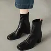 Botines Cortos para Mujer Otoño 2026 Tacones Altos para el Trabajo Botas Elásticas Adelgazantes Otoño/Invierno Sistema de Suela Suave Botas Retro Chunky