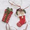 Nuevos colgantes decorativos vintage de resina tridimensional transfronterizos, paquete de regalo de guirnalda, adornos de campana para árbol de Navidad, decoraciones navideñas