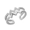 Anillo transfronterizo anillo de curva ondulada anillo femenino europeo y americano simple todo-partido anillo de índice de ECG joyería entrega de una sola pieza