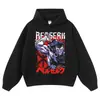 Sudadera con capucha vintage retro negro lavado con estampado de personaje de cómic, corte holgado, oversized, estilo hip-hop callejero, sudadera de otoño e invierno