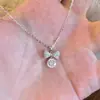 Collar de Cadena para Clavícula de Joyería de Lujo Ligero Exquisito Nuevo 2026 con Cubo de Hielo Brillante Plata Barra de Fortuna Personalización